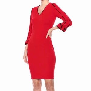 Calvin Klein ONLY 1 LEFT! Piped Bow Sleeve Dress